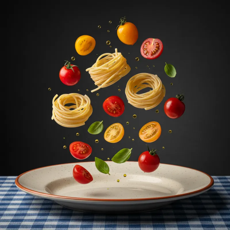 Spaghettone con Pomodorini Rossi e Gialli