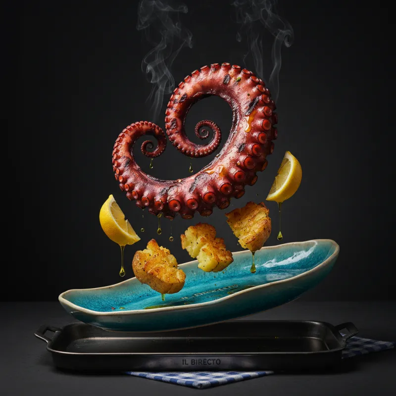 Polpo alla Griglia su Patate Schiacciate